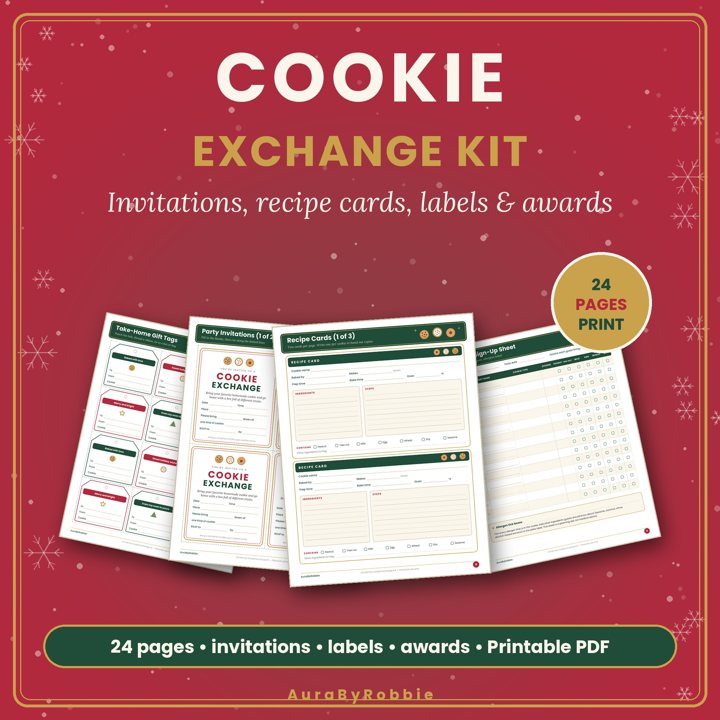 Christmas Cookie Exchange Party Kit printable