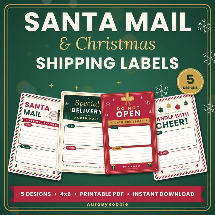 Santa Mail & Shipping Labels