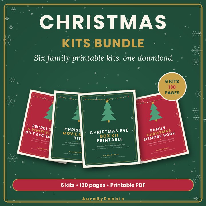 Christmas Family Kits Bundle printable, six kits in one PDF