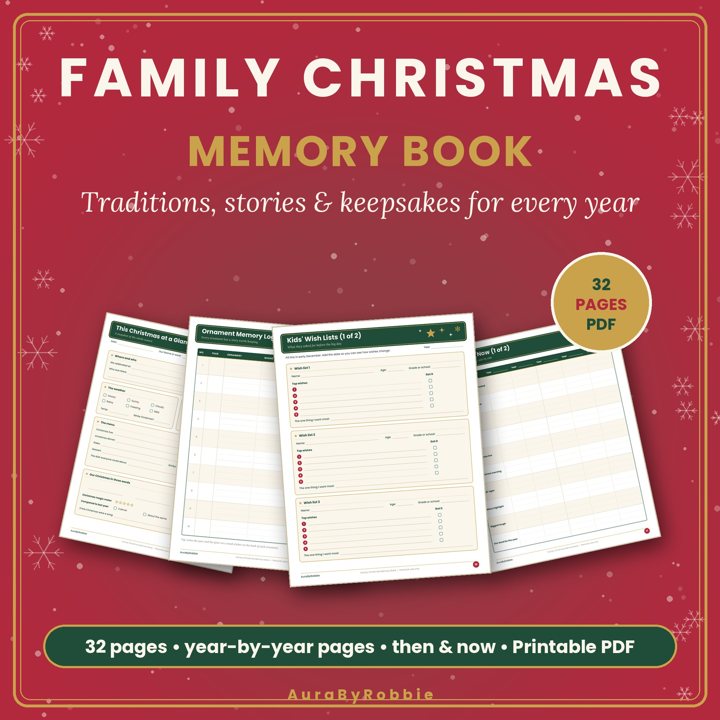 Family Christmas Memory Book printable
