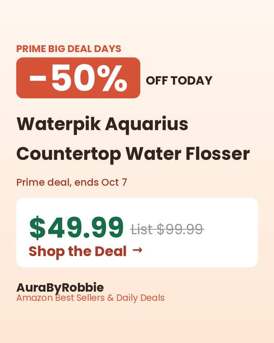 Waterpik Aquarius Countertop Water Flosser, $49.99, 50% off the $99.99 list price