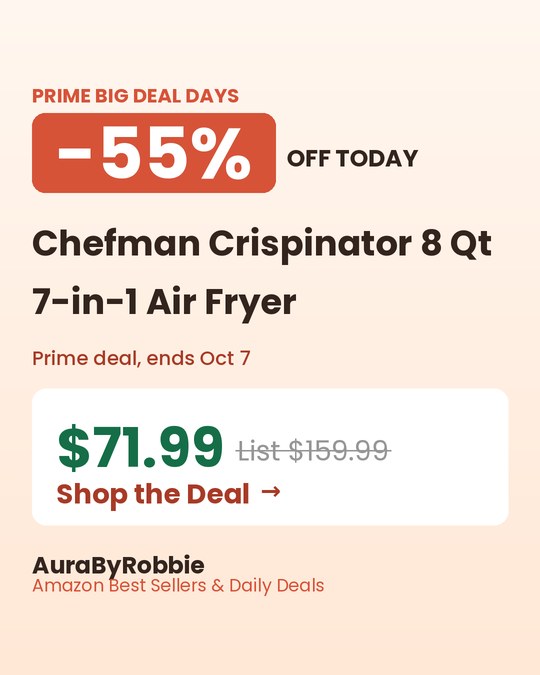 Chefman Crispinator 8 Qt Air Fryer, $71.99, 55% off the $159.99 list price