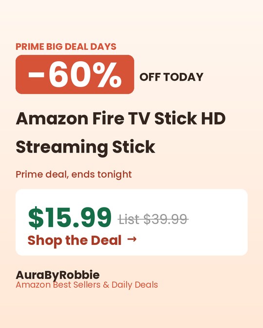 Amazon Fire TV Stick HD, $15.99, 60% off the $39.99 list price