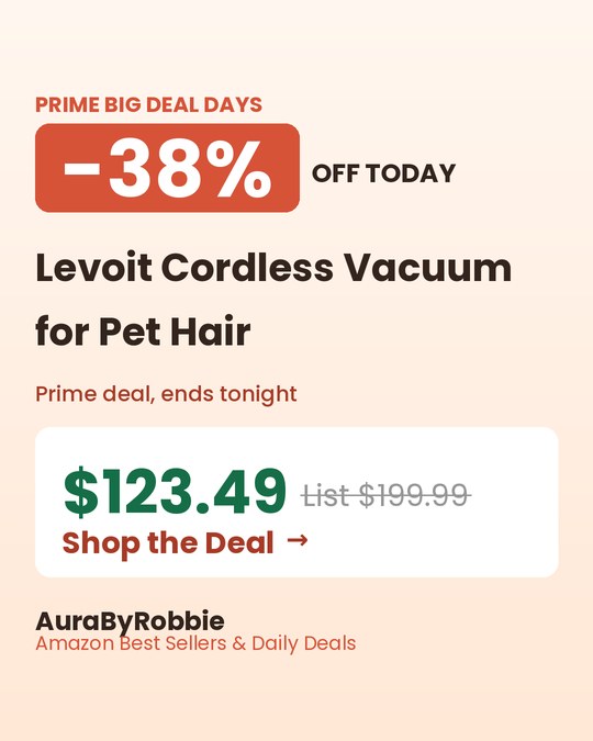 Levoit Cordless Vacuum for Pet Hair, $123.49, 38% off the $199.99 list price