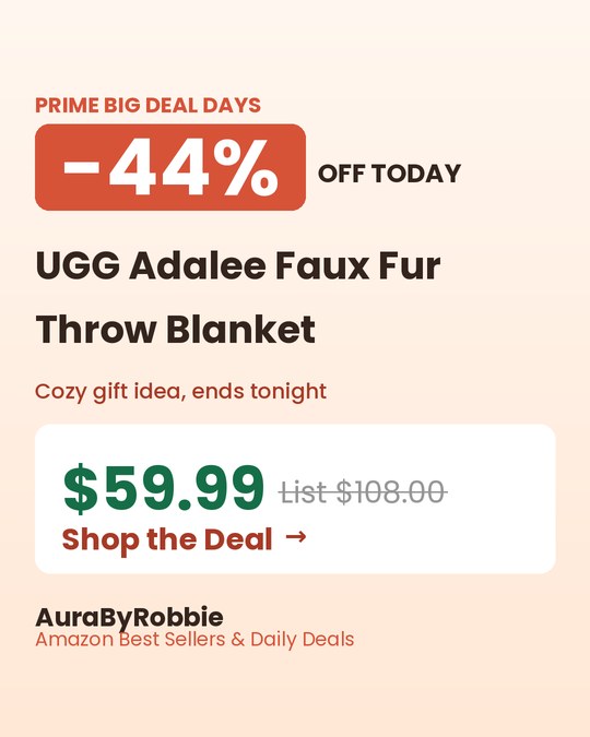 UGG Adalee Faux Fur Throw Blanket, $59.99, 44% off the $108.00 list price
